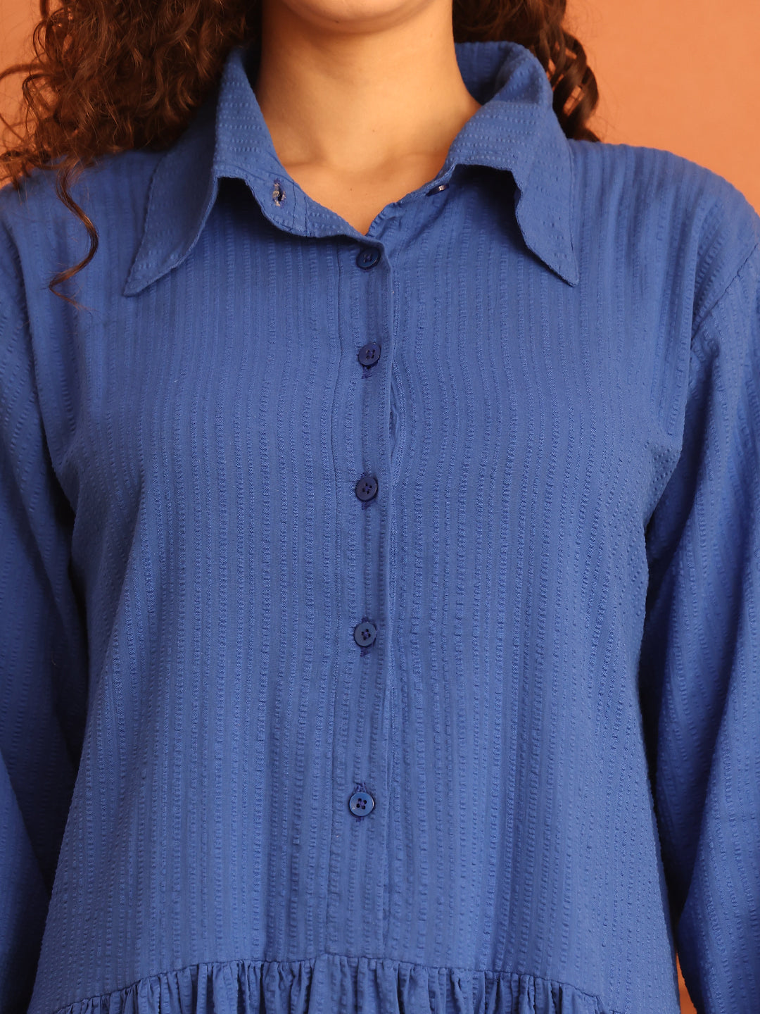 True Blue Cotton Shirt Dress