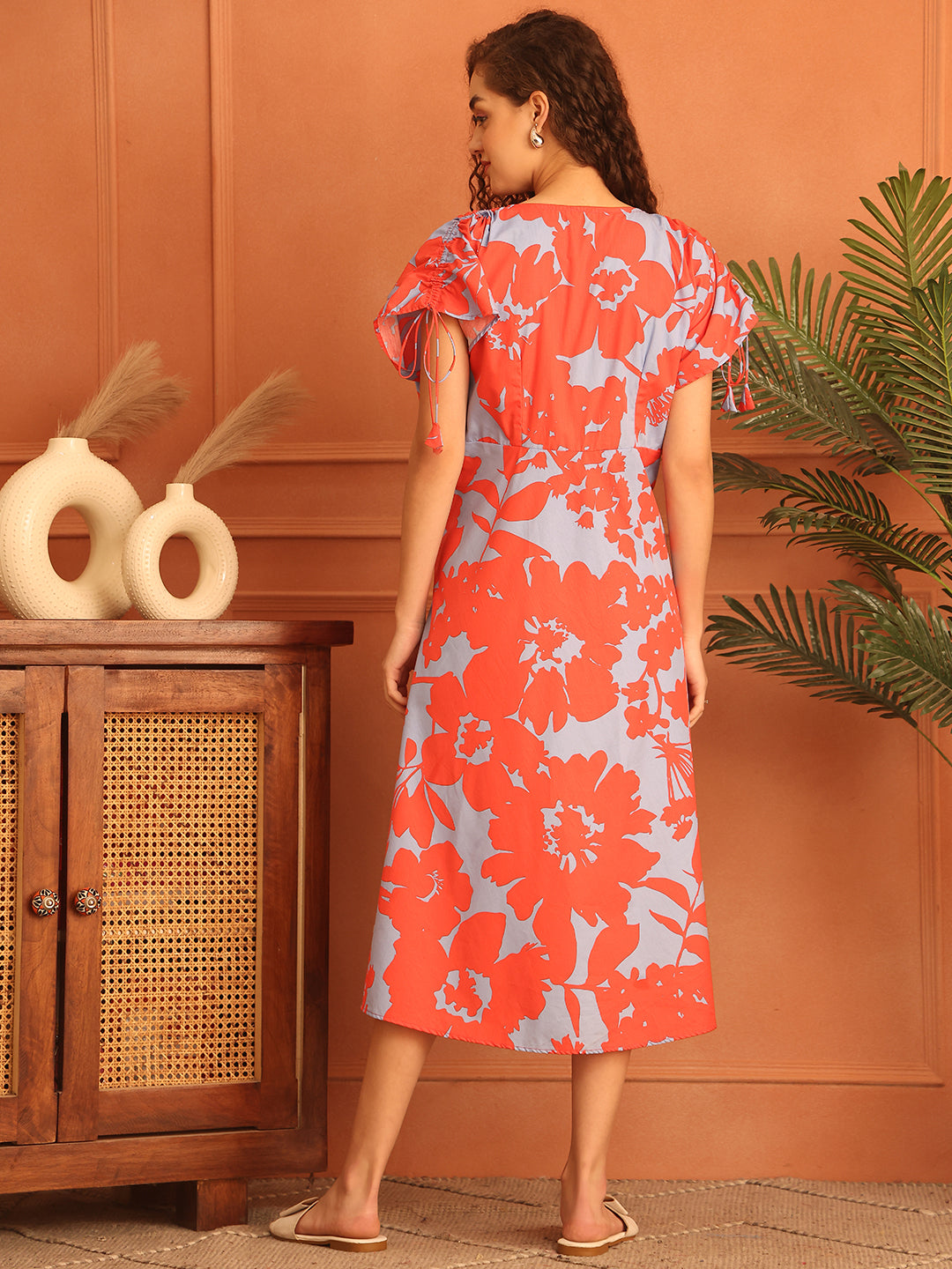 Hibiscus Pop Cotton Long Dress