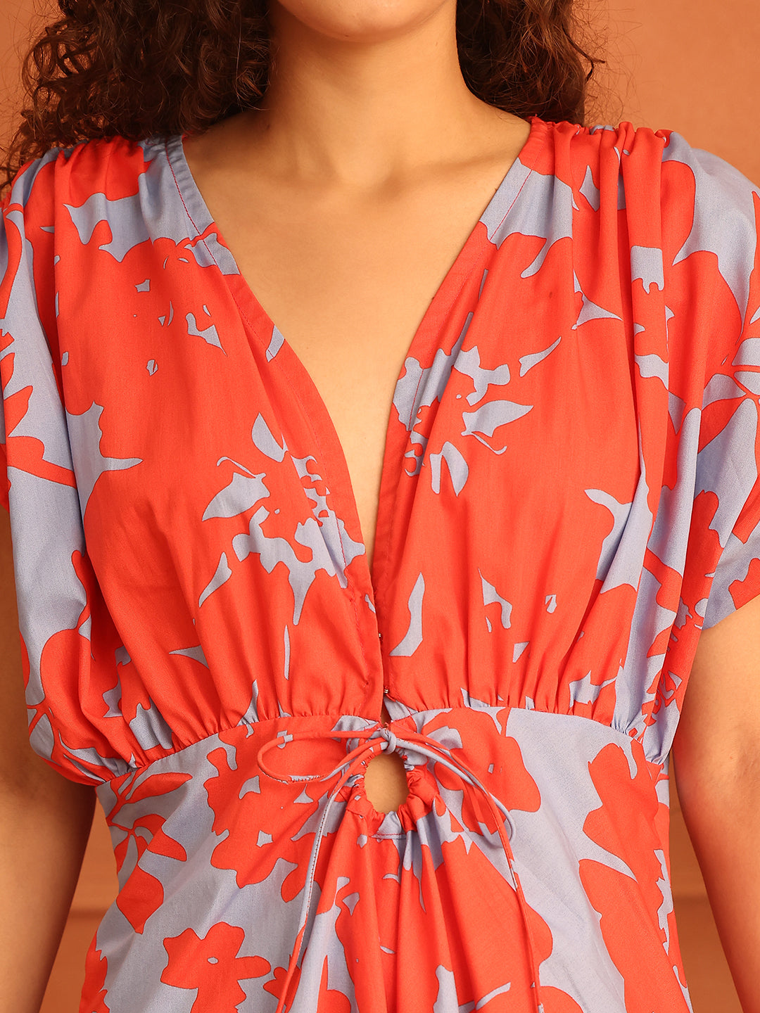 Hibiscus Pop Cotton Long Dress