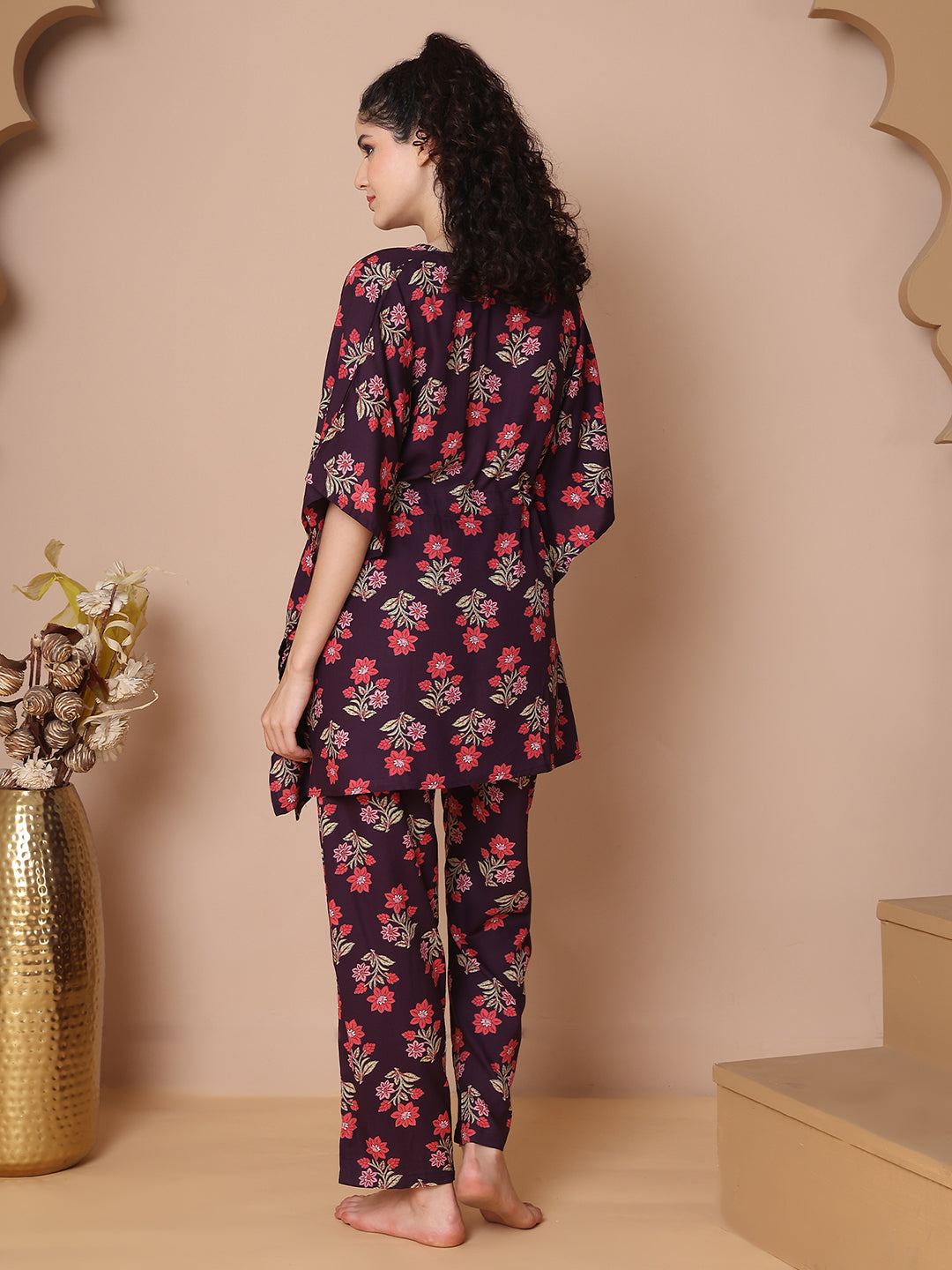 Purple Boota Rayon Kaftan