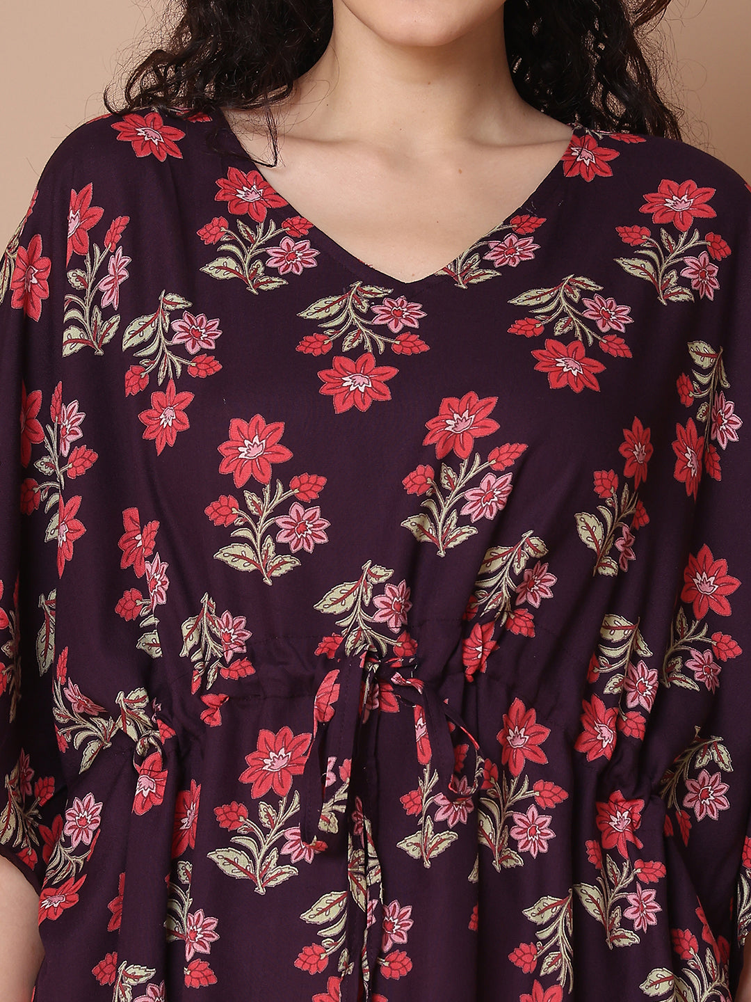 Purple Boota Rayon Kaftan