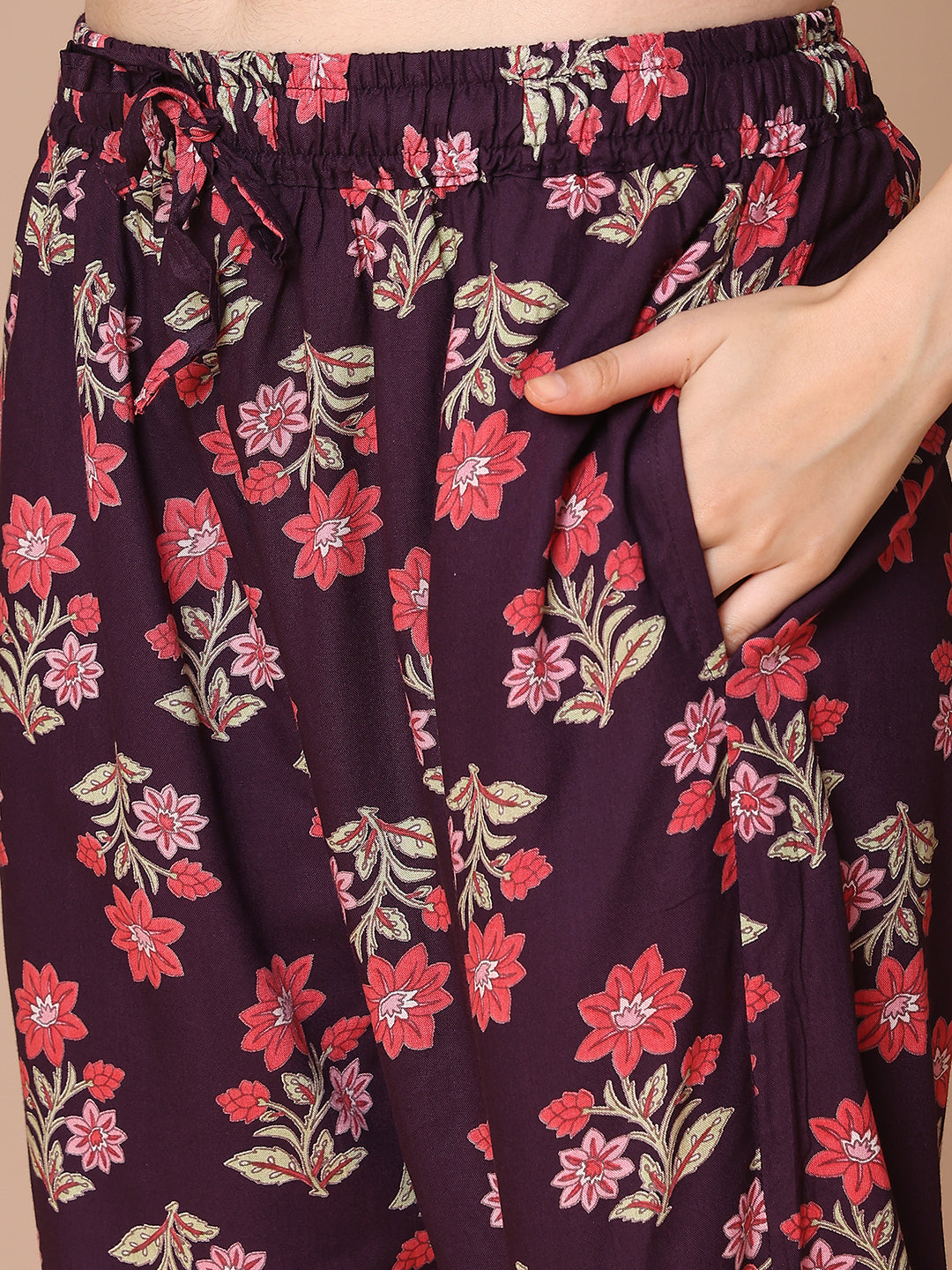 Purple Boota Rayon Kaftan