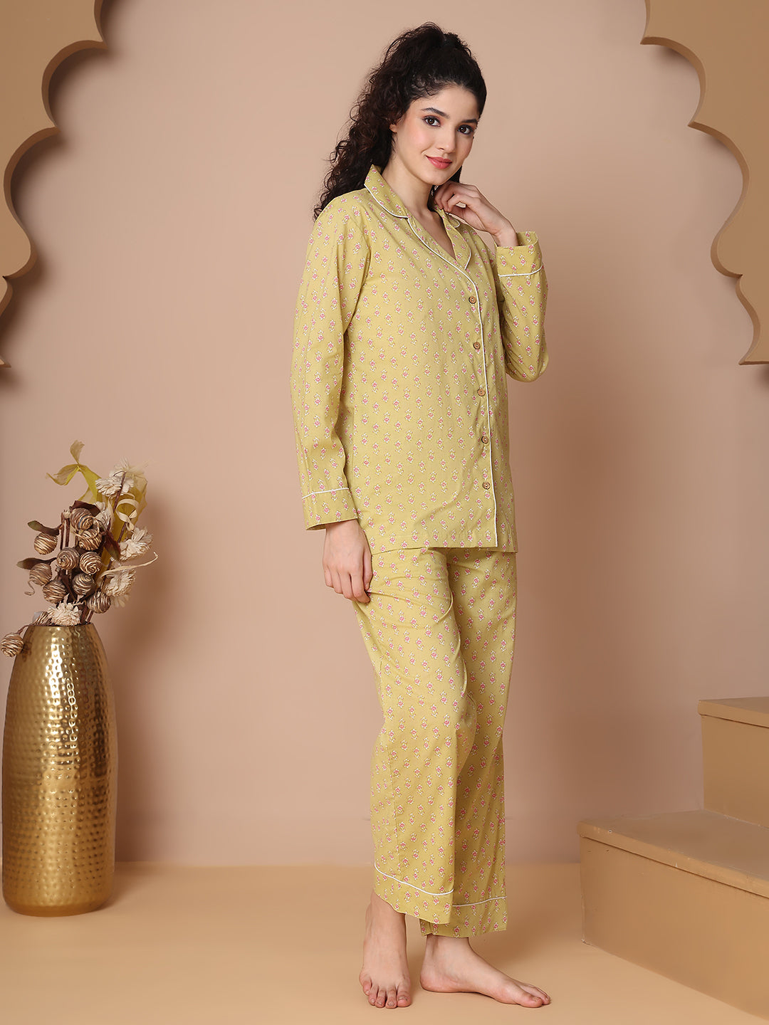 Nimbu Collar Night Suit