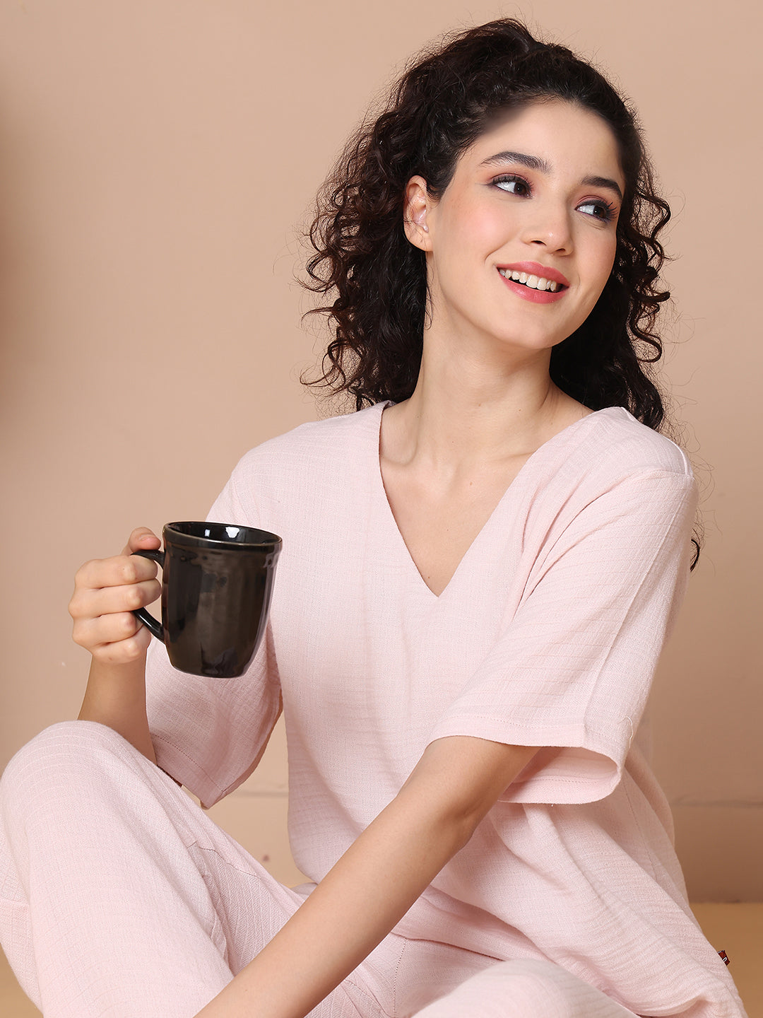 Blush Cloud Double Cloth Cotton Co-ord Set