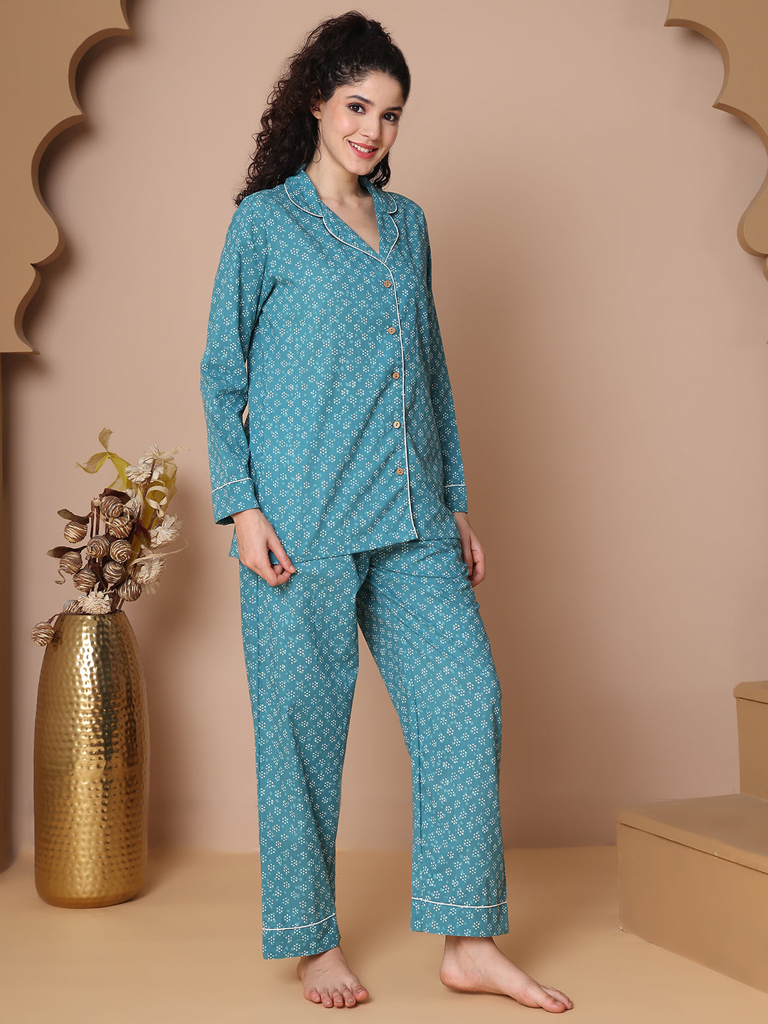 Saanjh Collar Night Suit