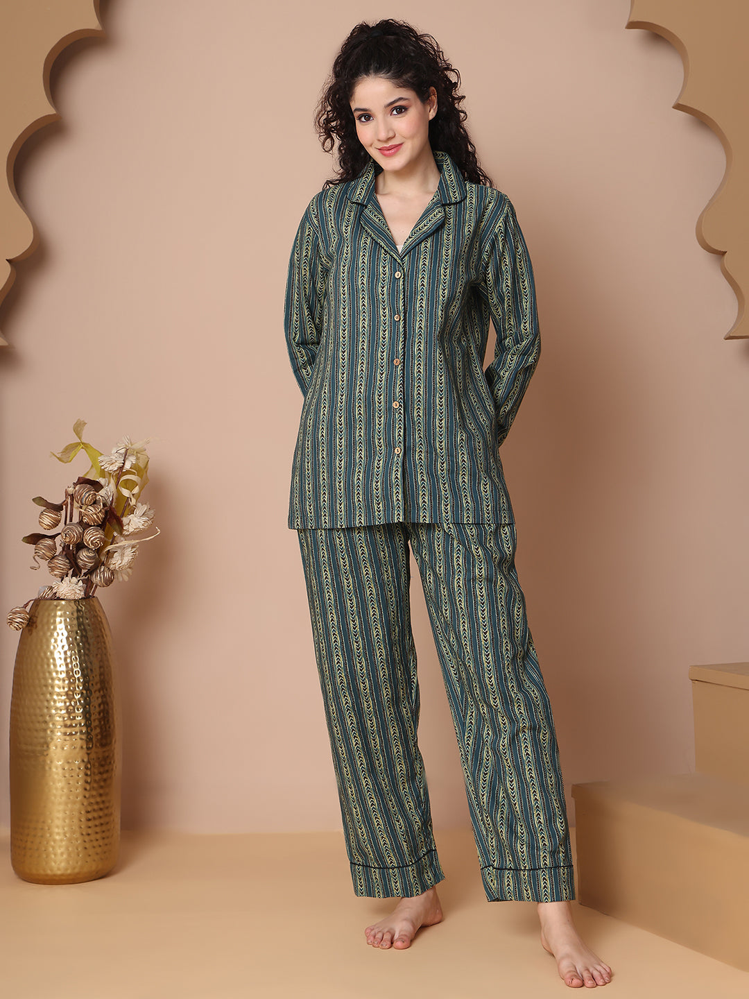 Sharbat Collar Night Suit