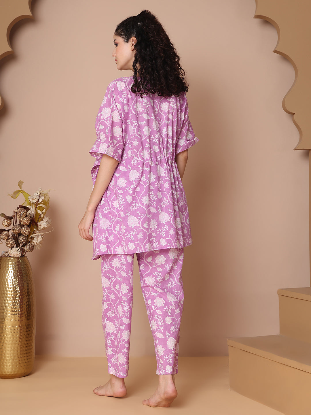 Lilac Jaal Cotton Kaftan