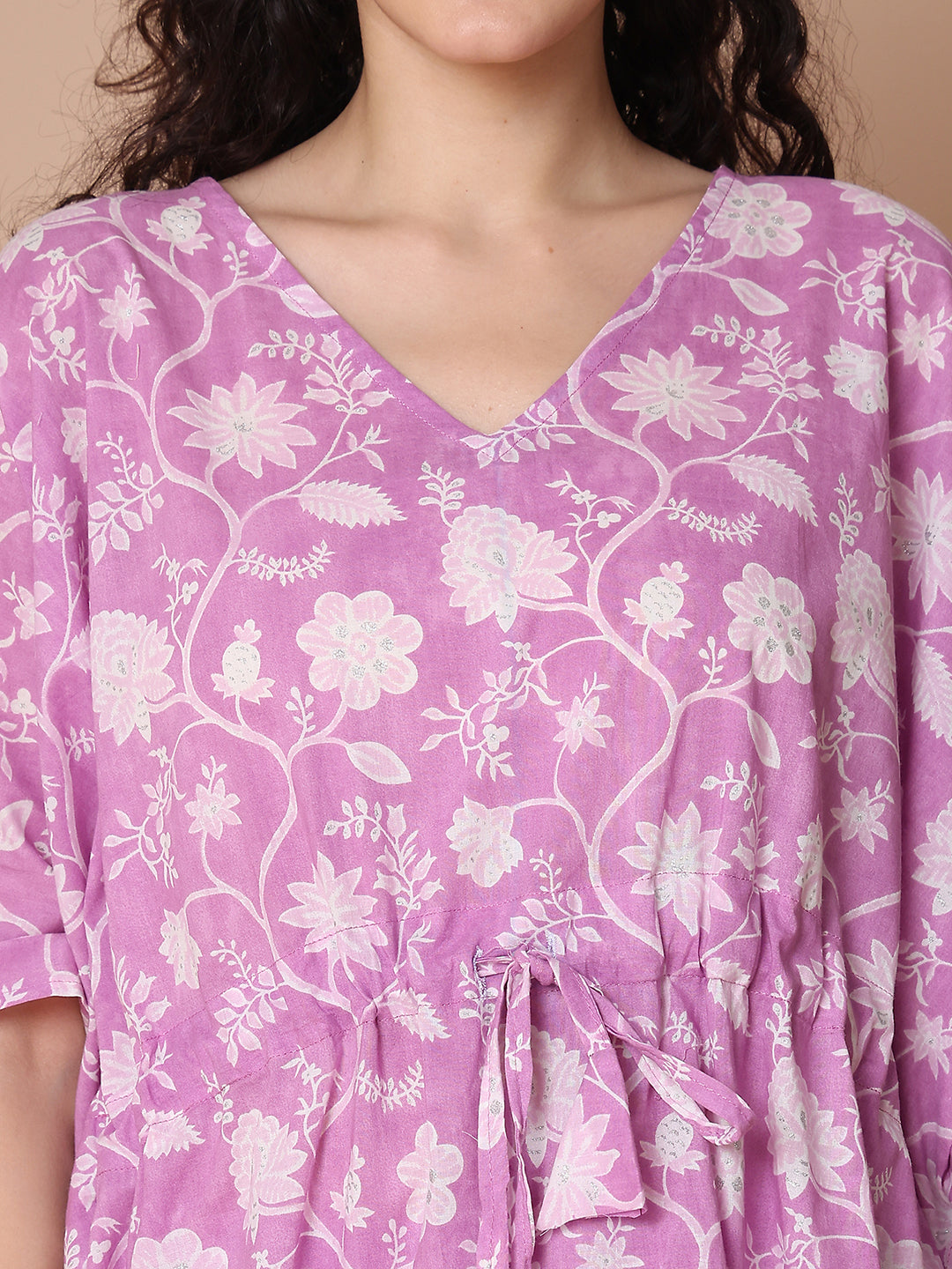 Lilac Jaal Cotton Kaftan