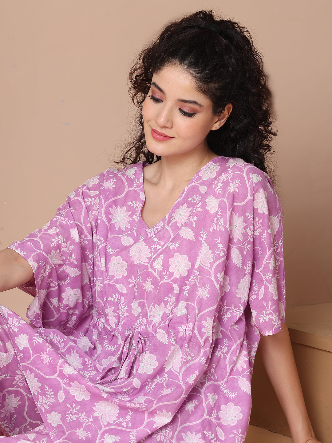 Lilac Jaal Cotton Kaftan