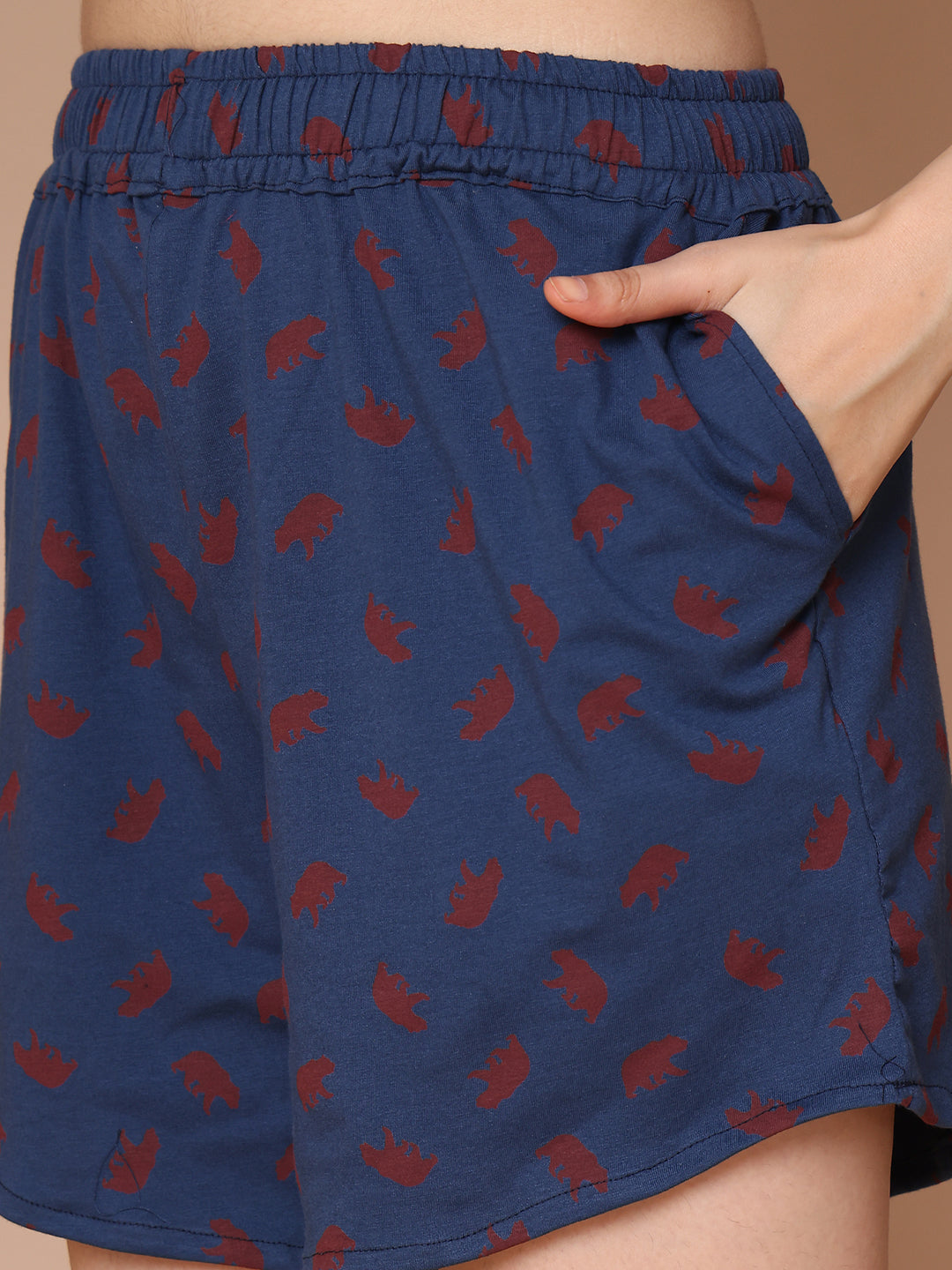 Blue Bear Knitted Lounge Shorts