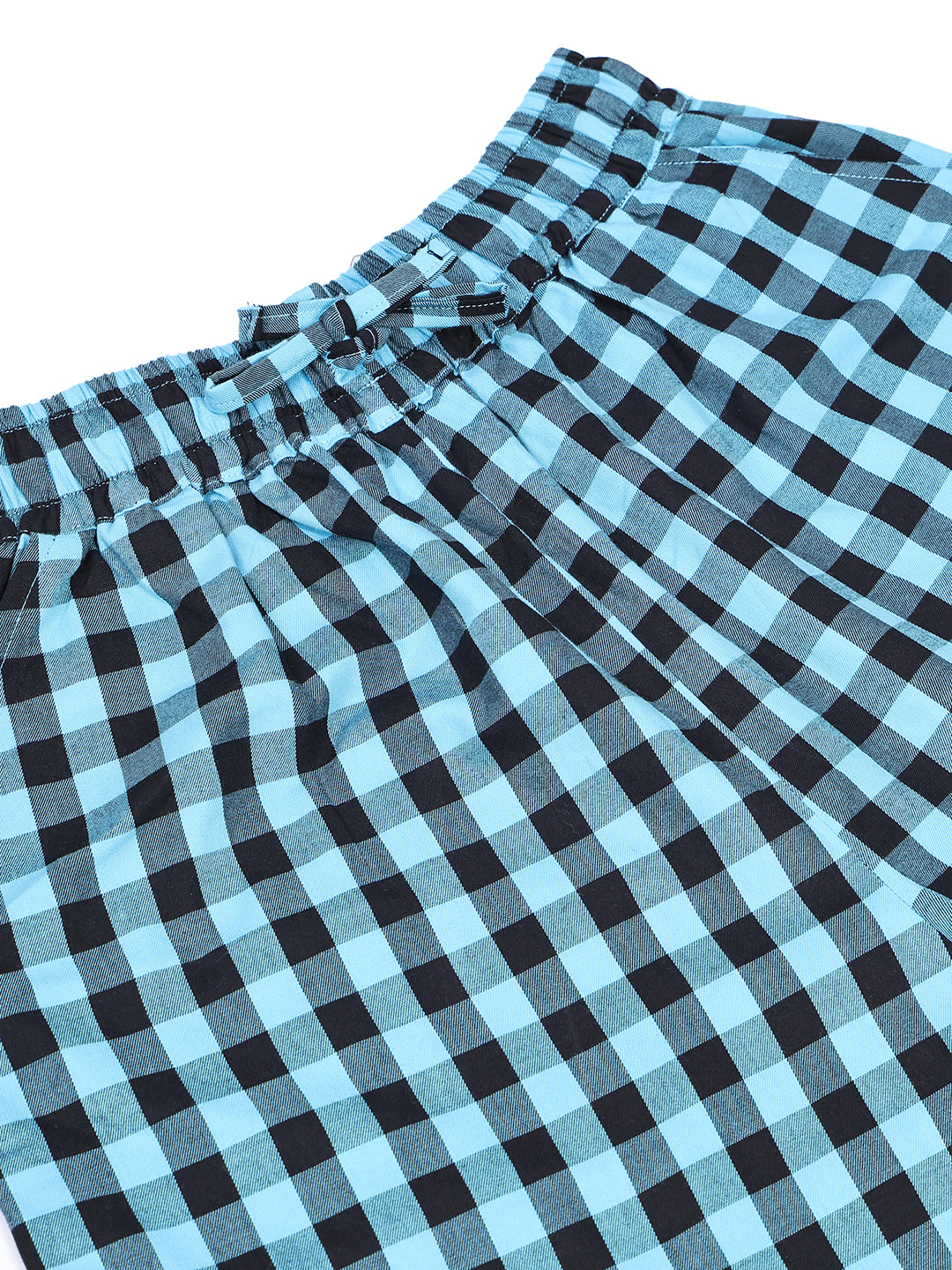 Blue Black Checks Top and Shorts Set