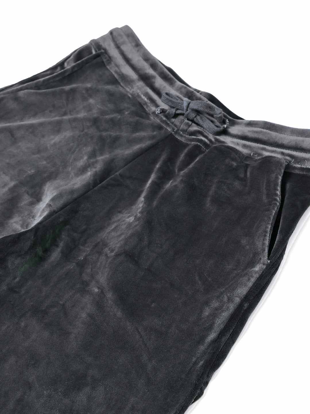 Dark Grey Velvet Hoodie Lounge Set