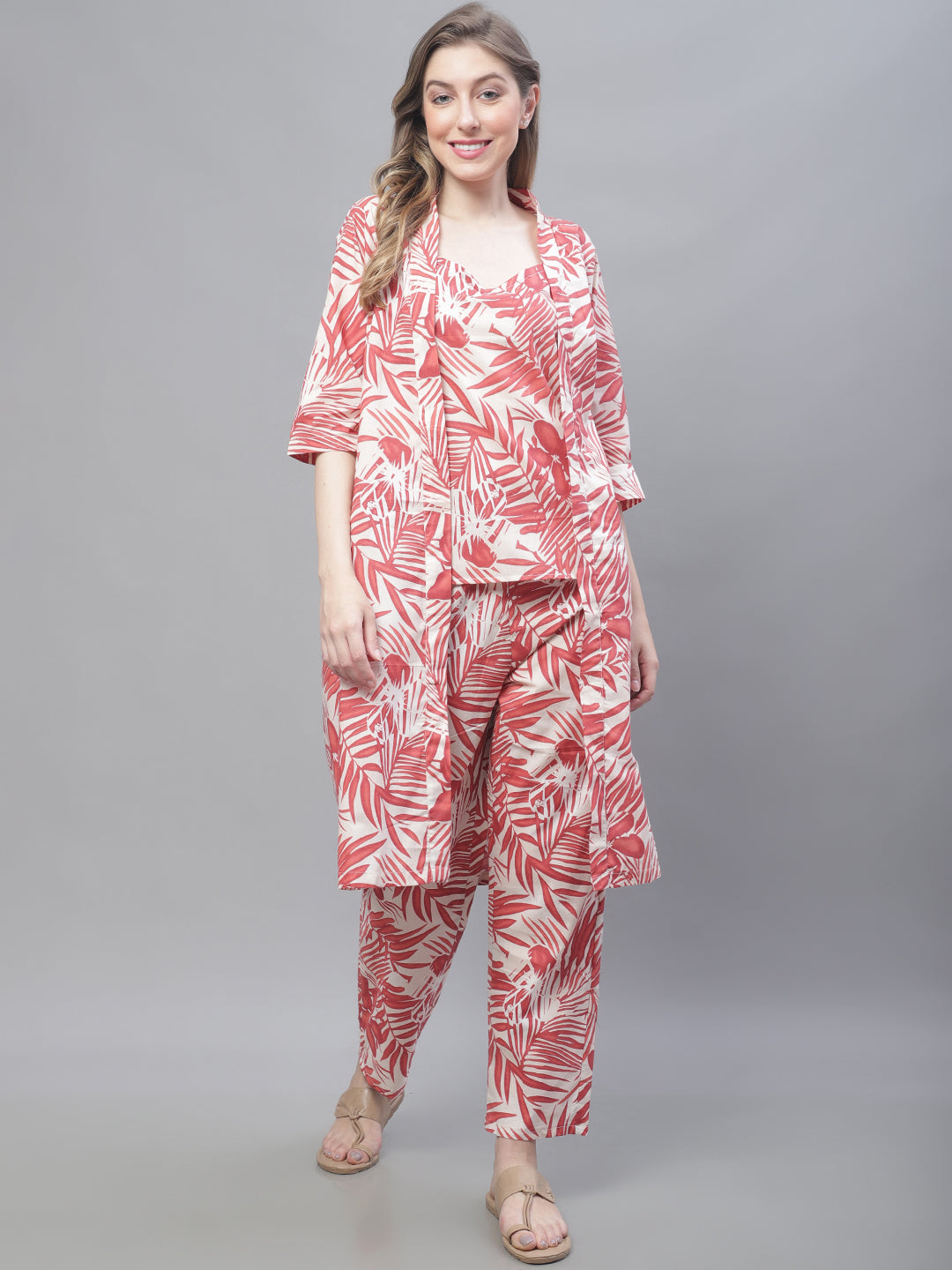 Red Tropical Co-Ord Set