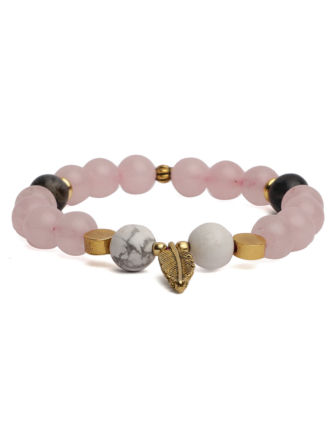 Rose Charm Semi Precious Bracelet