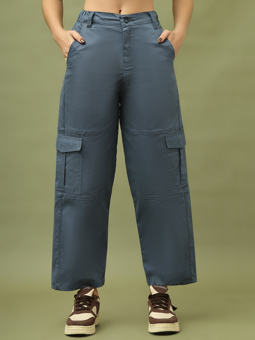 Airforce Blue High-Rise Utility Cargo