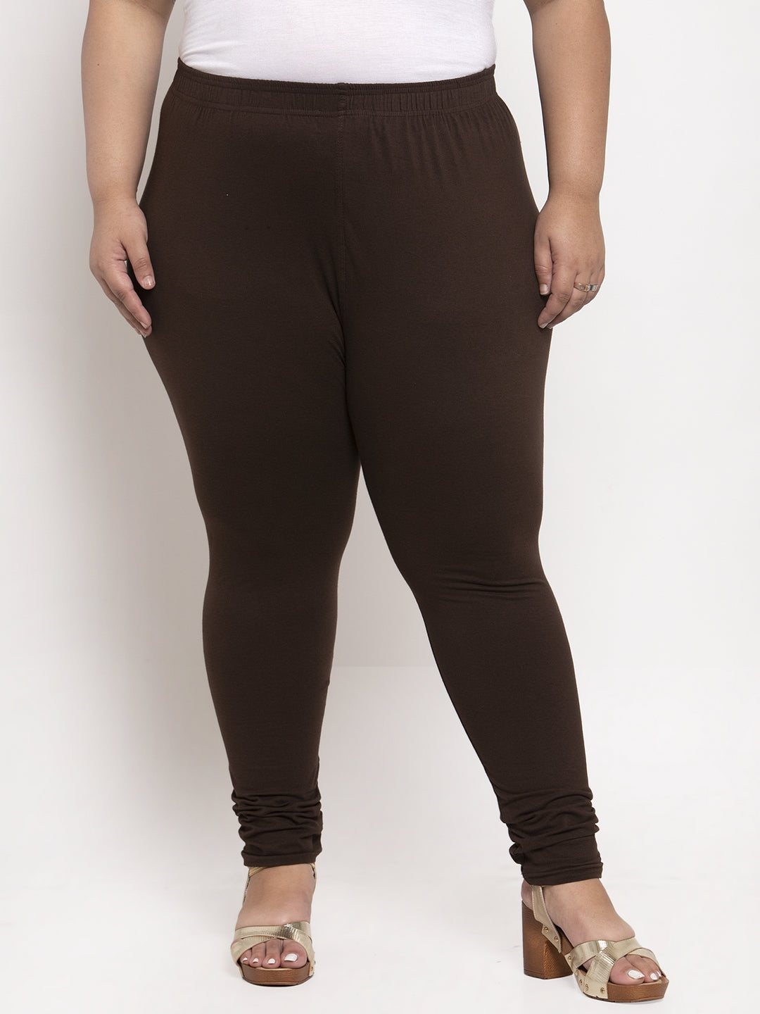 Brown Ankle Length Plus Legging