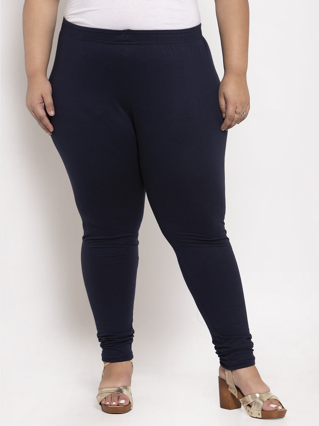 Navy Blue Ankle Length Plus Legging