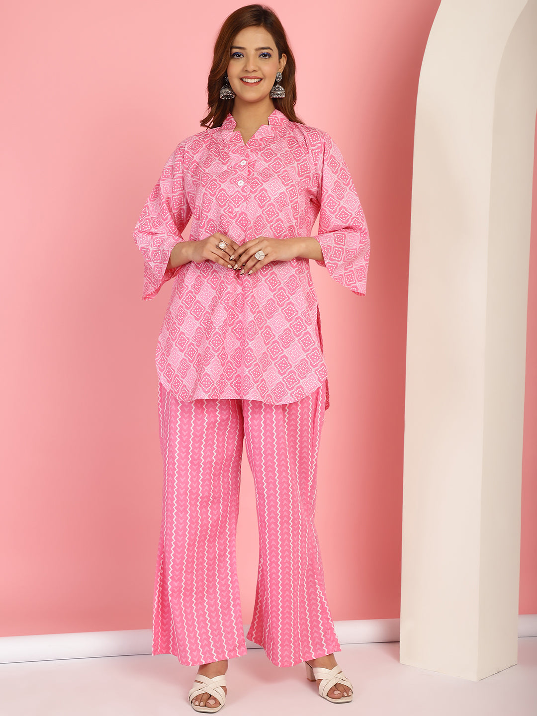 Pink Bandhani Co-Ord Set
