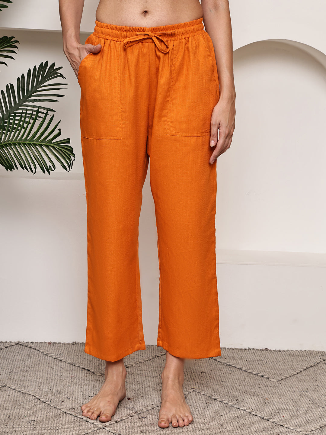 Orange Cotton Lounge Pant