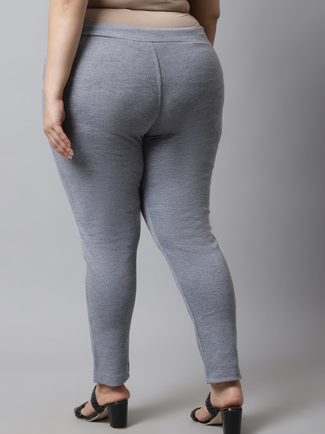 Light Grey Woolen Plus Pocket Pant
