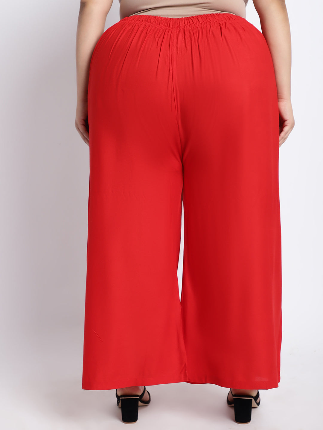 Red Rayon Plus Palazzo