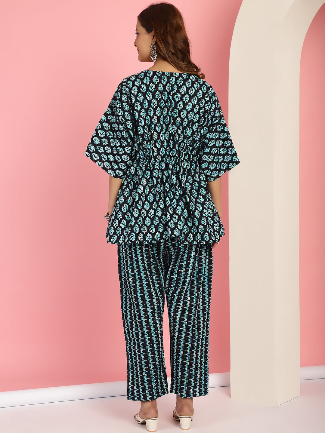 Black Firozi Motif Co-Ord Set