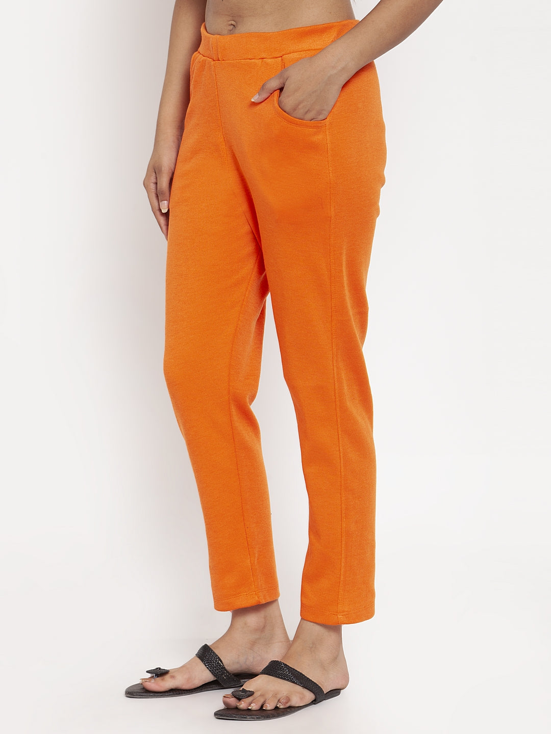 Orange Woolen Pocket Pant