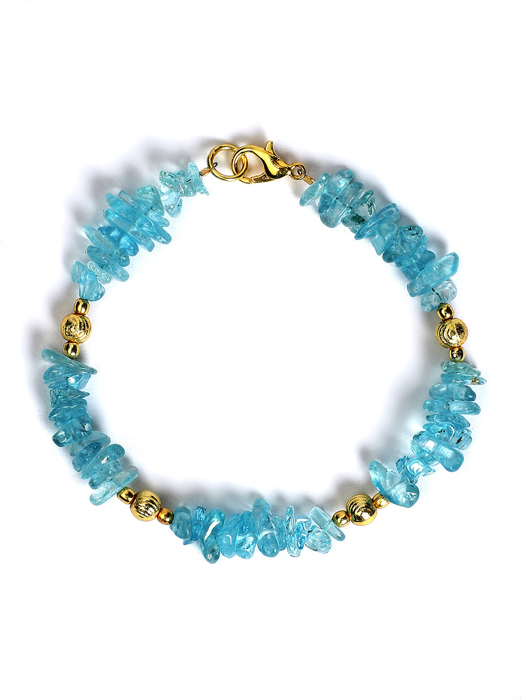 Blue Topaz Golden Charms Chain Bracelet