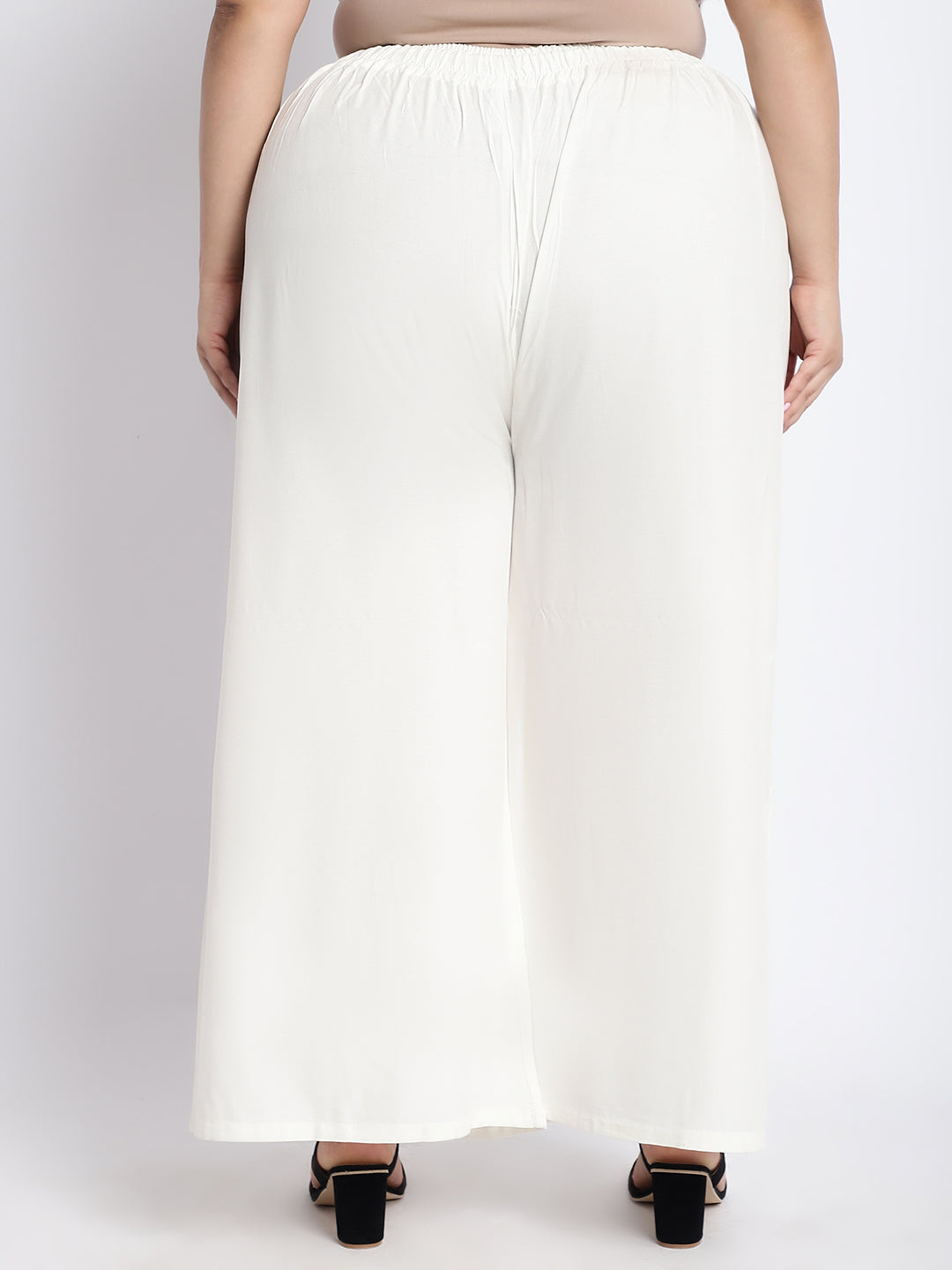 Off White Rayon Plus Palazzo