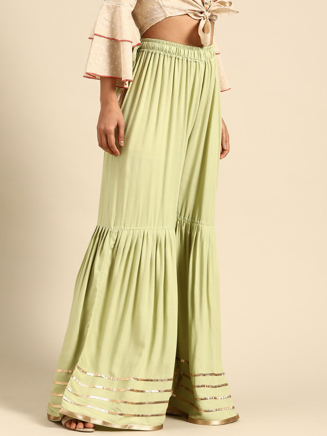 Pista Green Rayon Sharara