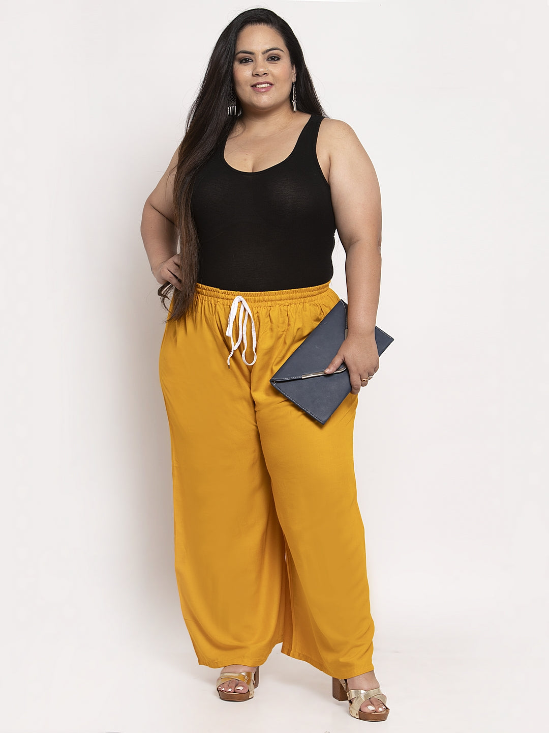 Mustard Rayon Plus Palazzo
