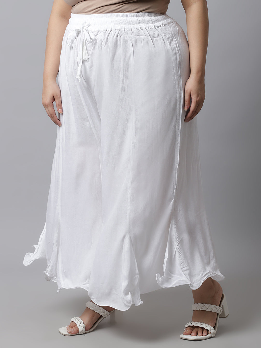 White Crush Flared Plus Palazzo