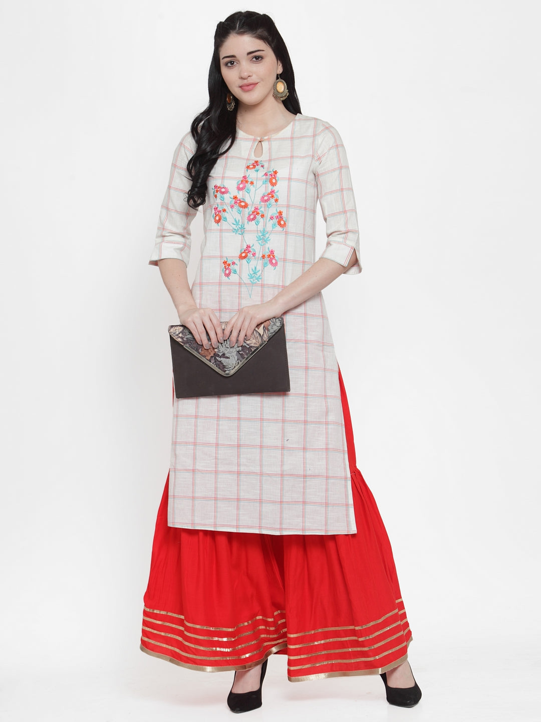 Red Rayon Sharara