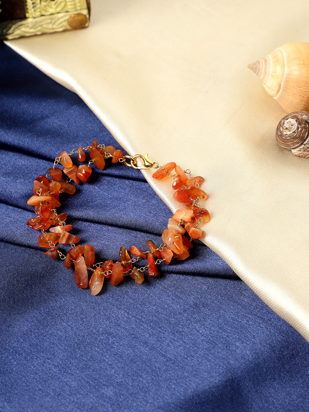 Carnelian Double Layer Chain Bracelet