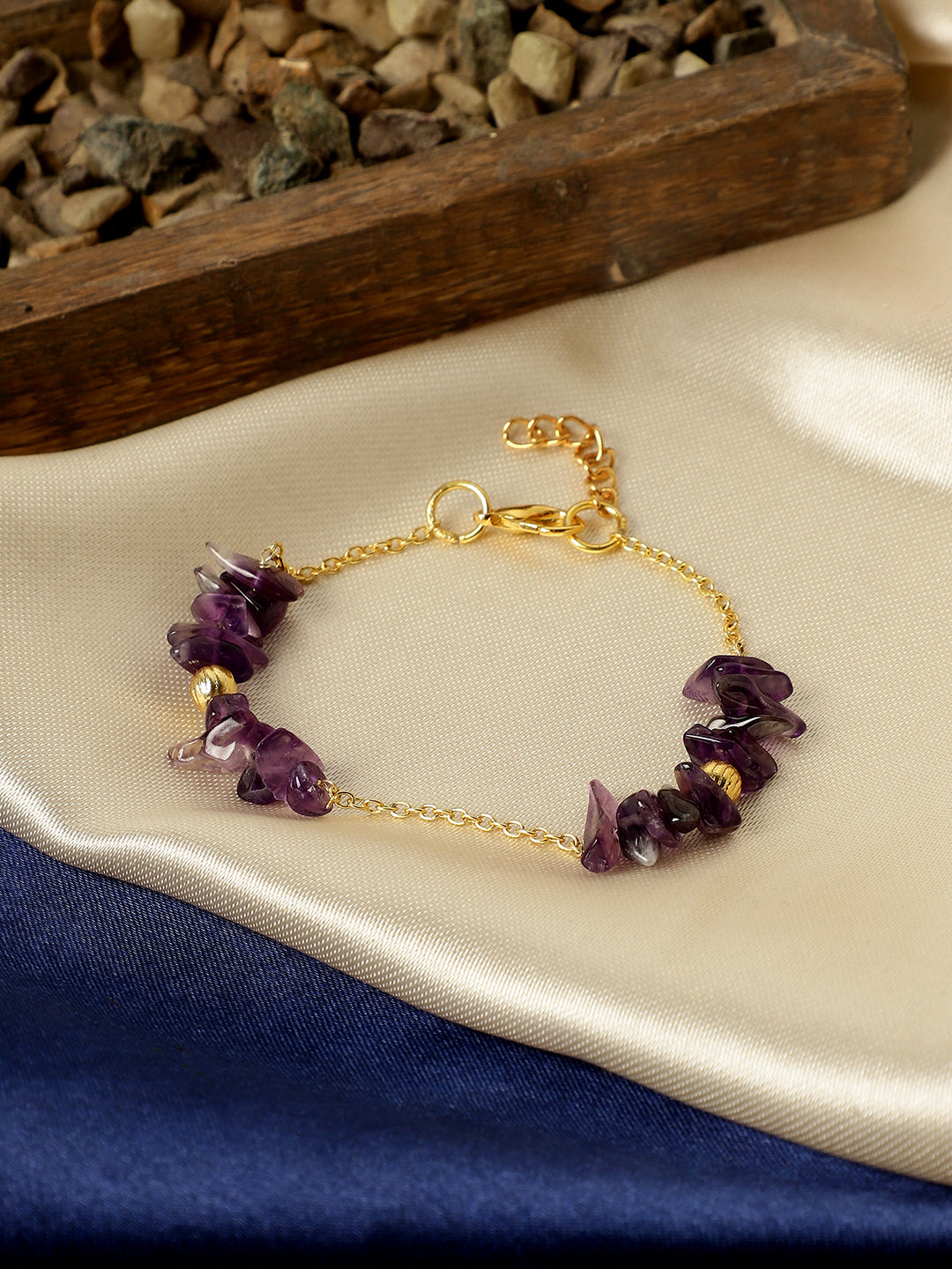 Amethyst Golden Charm Bracelet