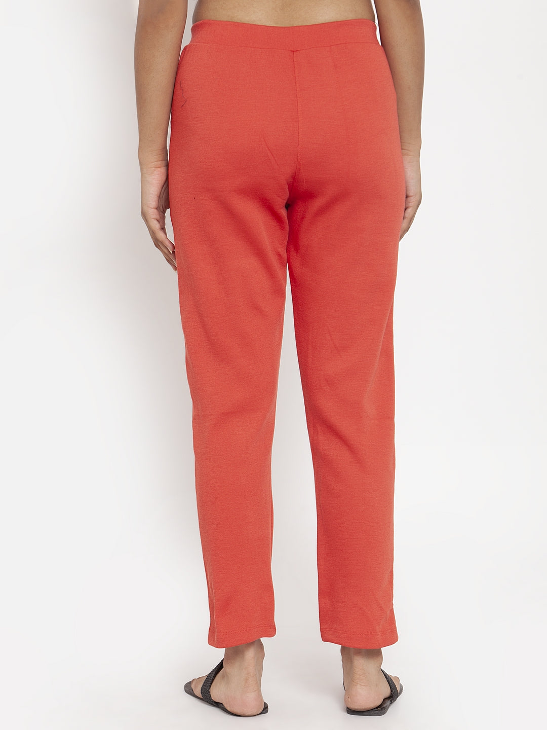 Coral Pink Woolen Pocket Pant