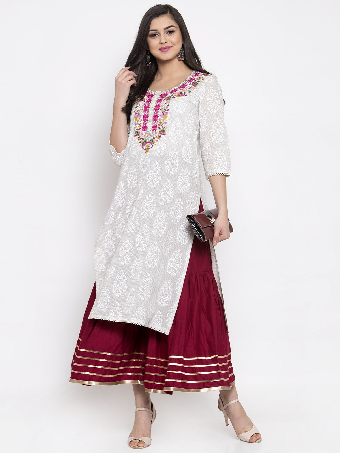 Maroon Rayon Sharara