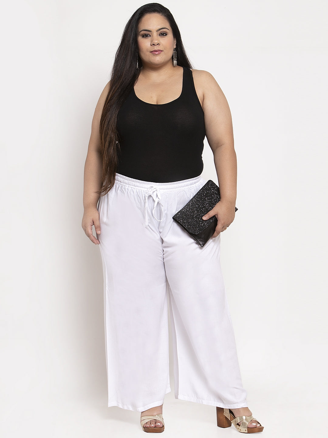 White Rayon Plus Palazzo