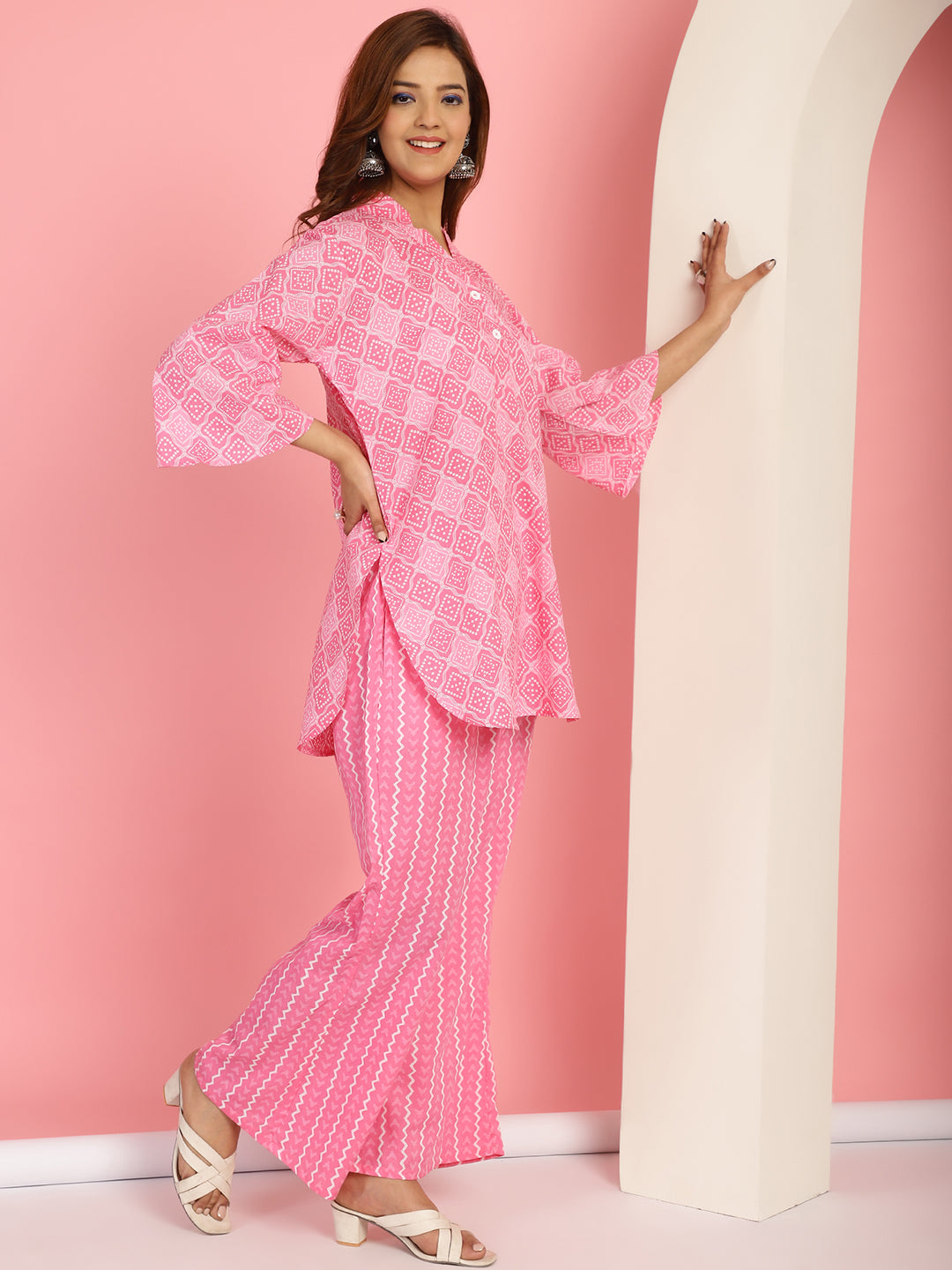 Pink Bandhani Co-Ord Set