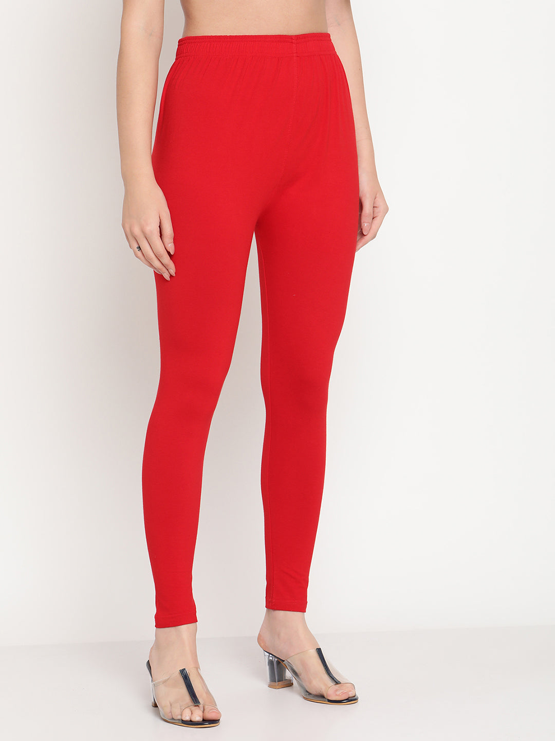 Red Ankle Length Legging