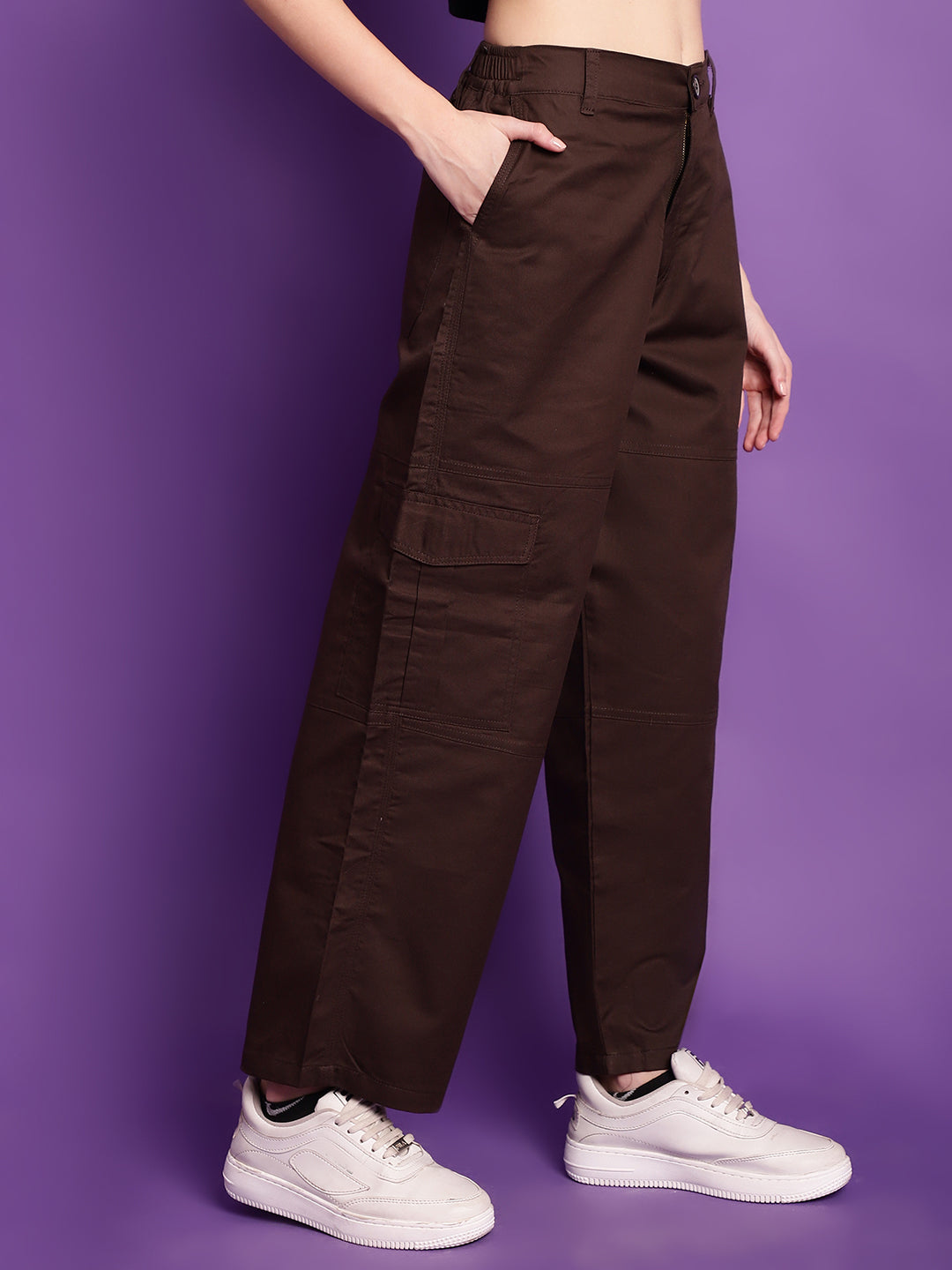 Brown High-Rise Utility Cargos