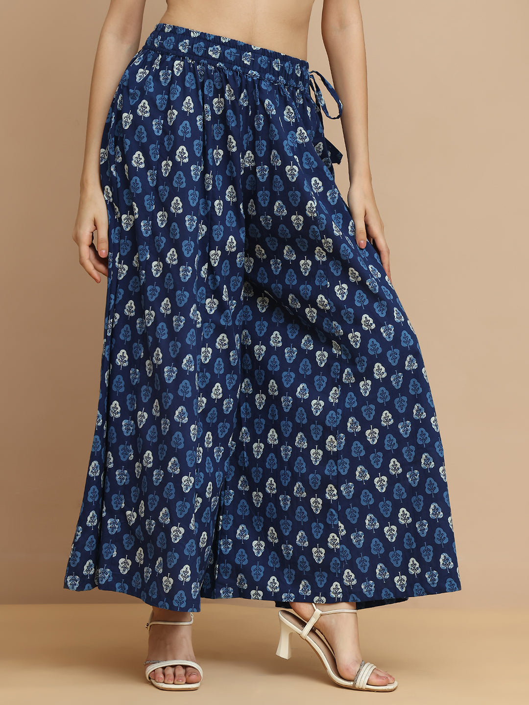 Patra Kali Indigo Cotton Palazzo