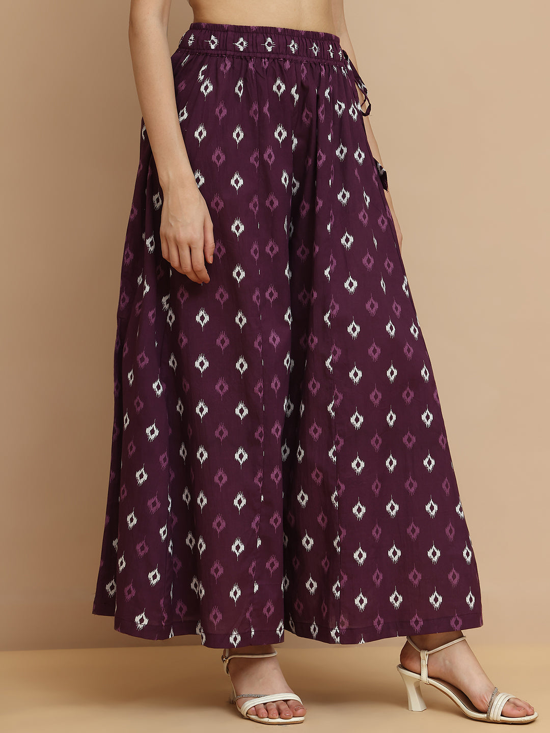 Jaamuni Ikkat Kali Cotton Palazzo