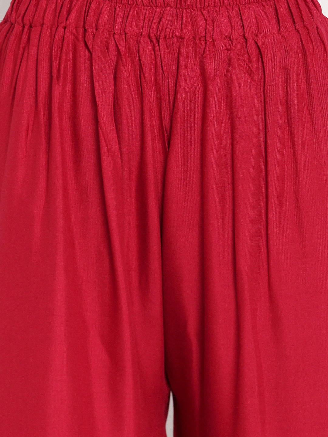 Maroon Solid Rayon Palazzo