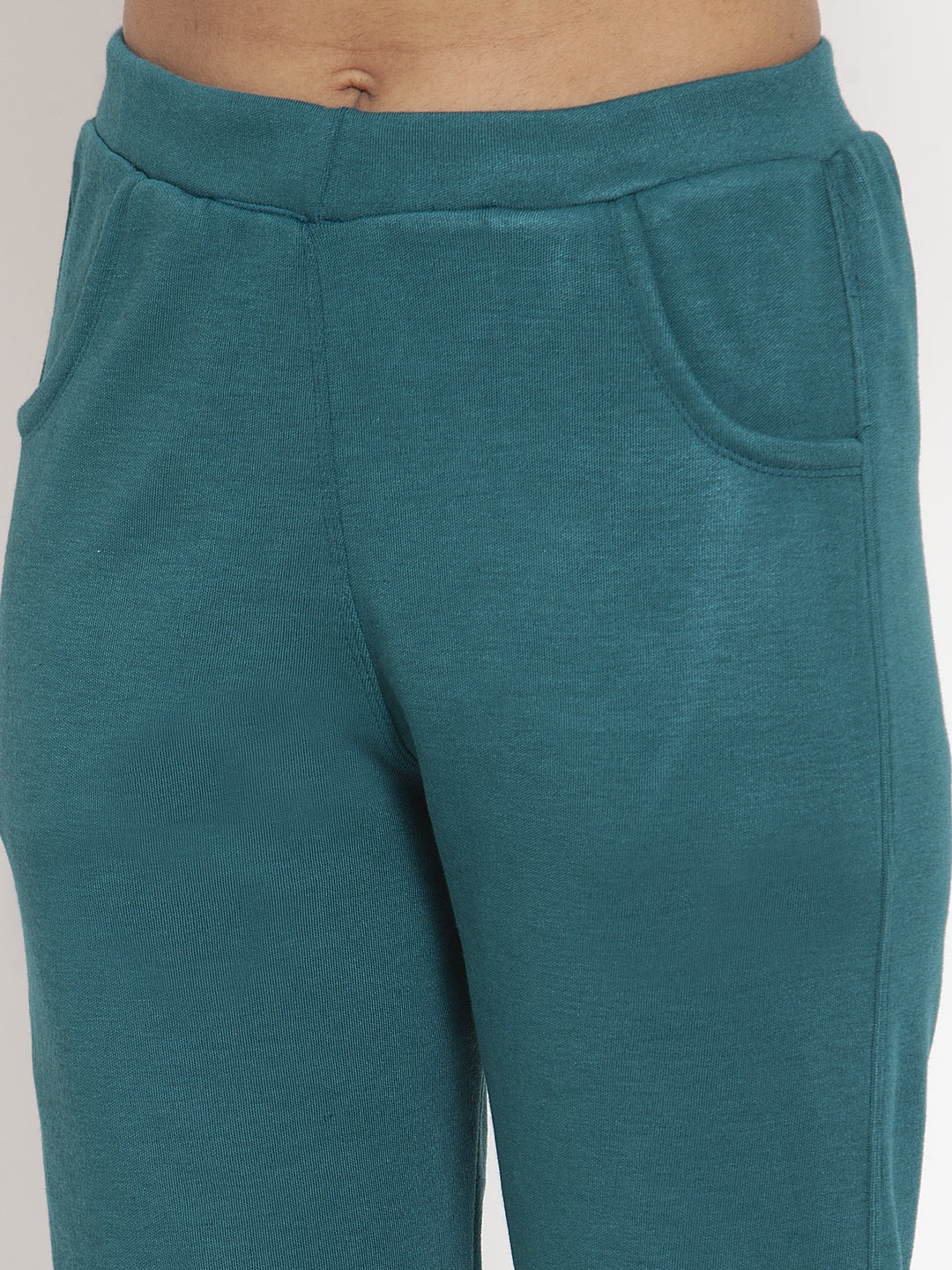 Turquoise Blue Woolen Pocket Pant