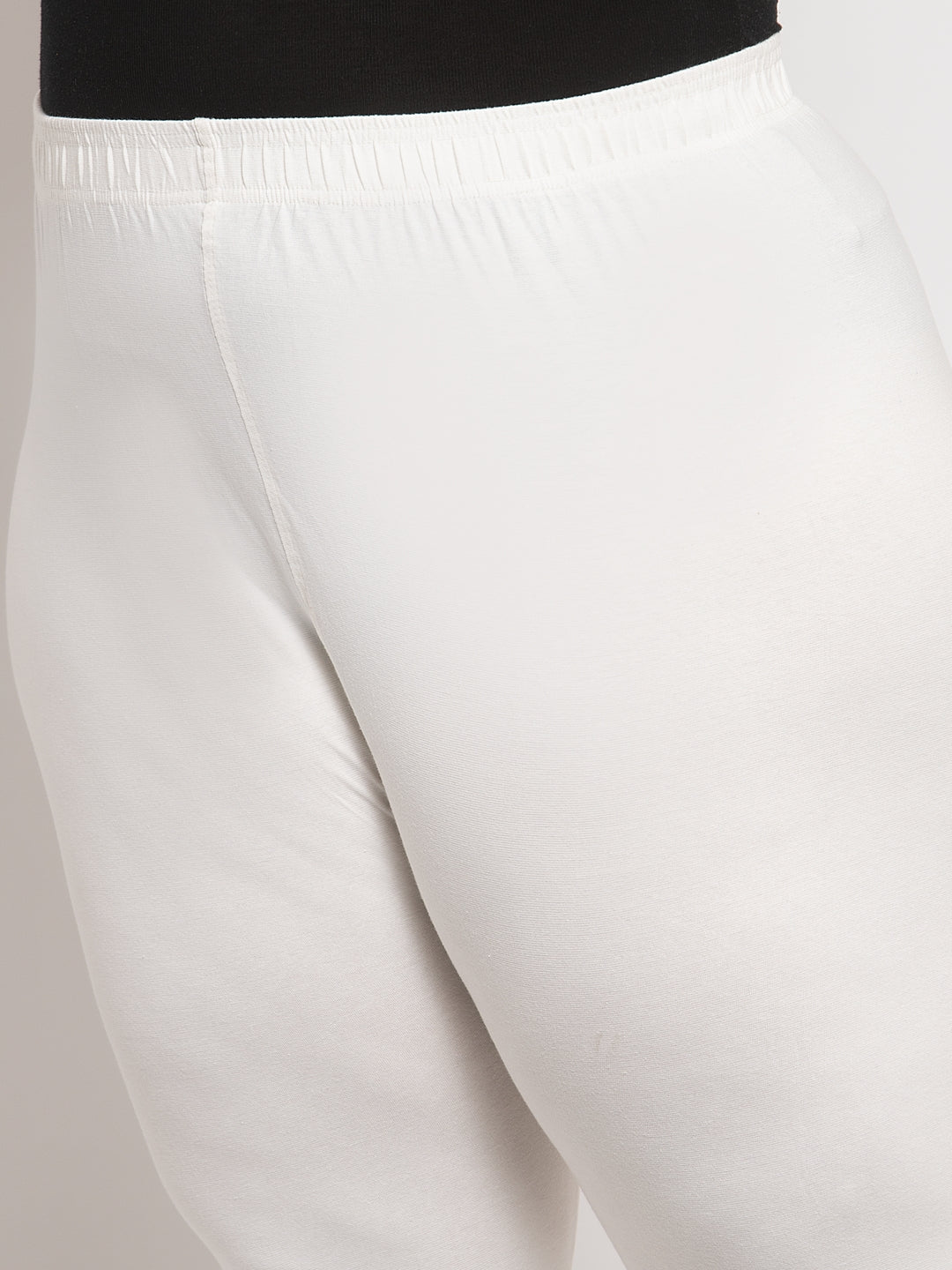 Off White Ankle Length Plus Legging