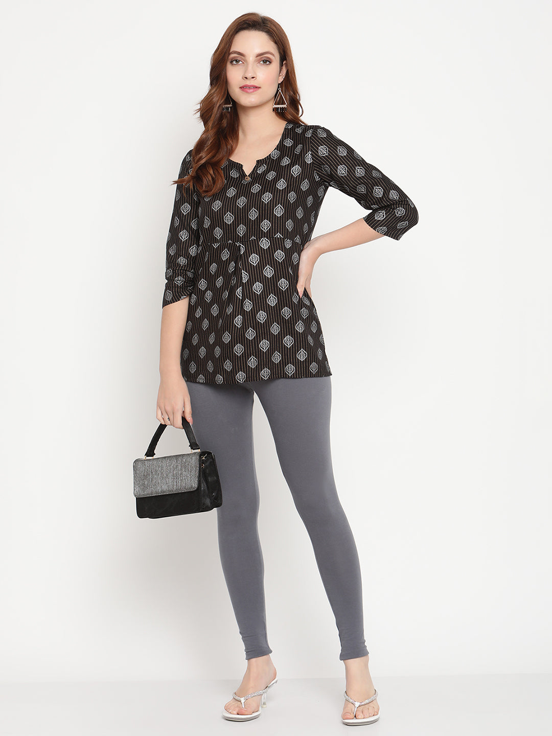 Dark Grey Ankle Length Legging