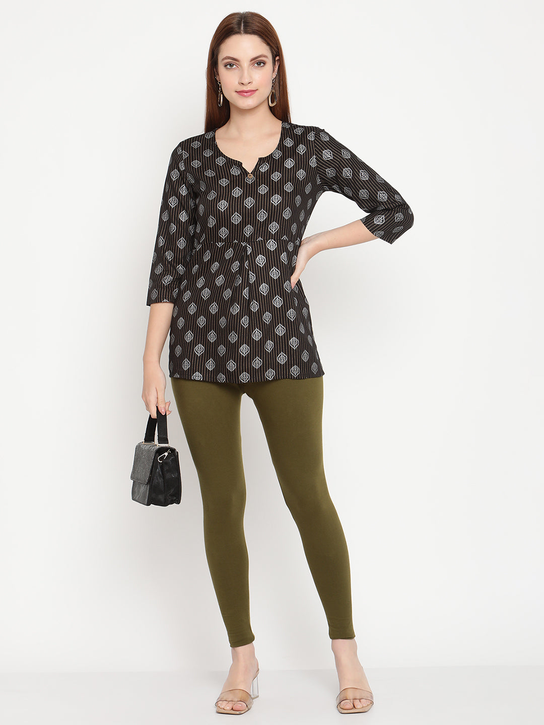 Olive Ankle Length Legging