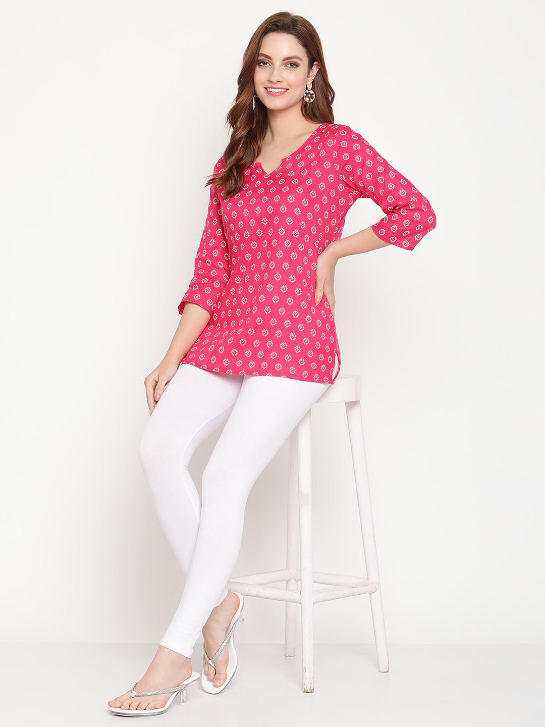 White Ankle Length Legging