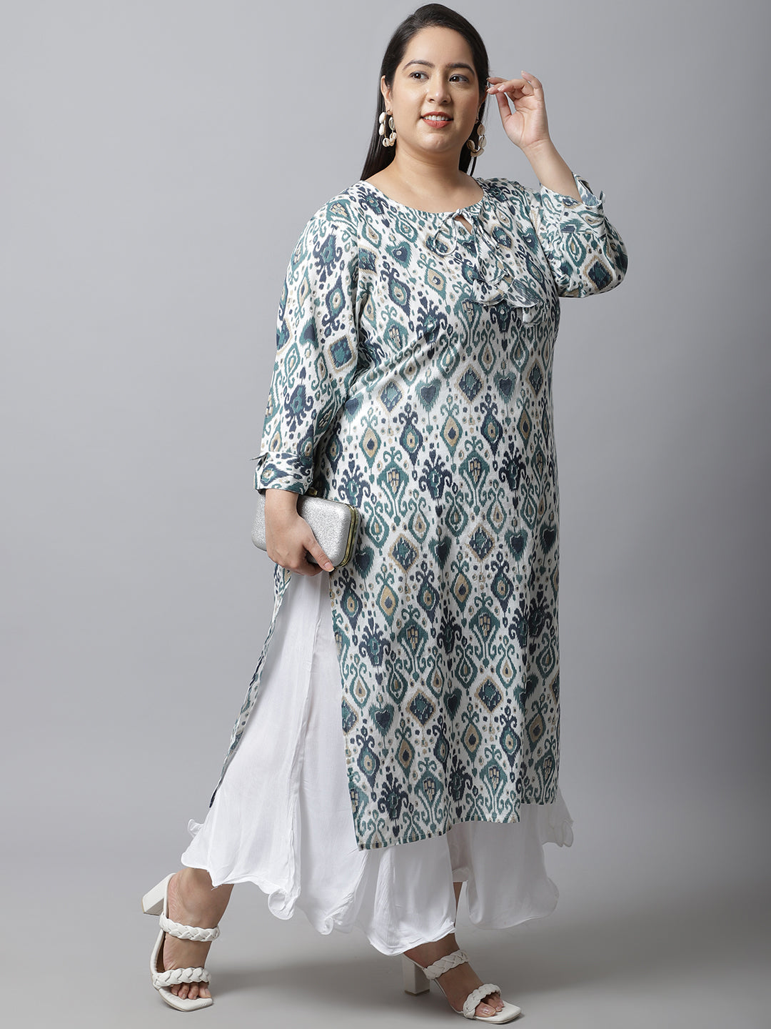 White Crush Flared Plus Palazzo